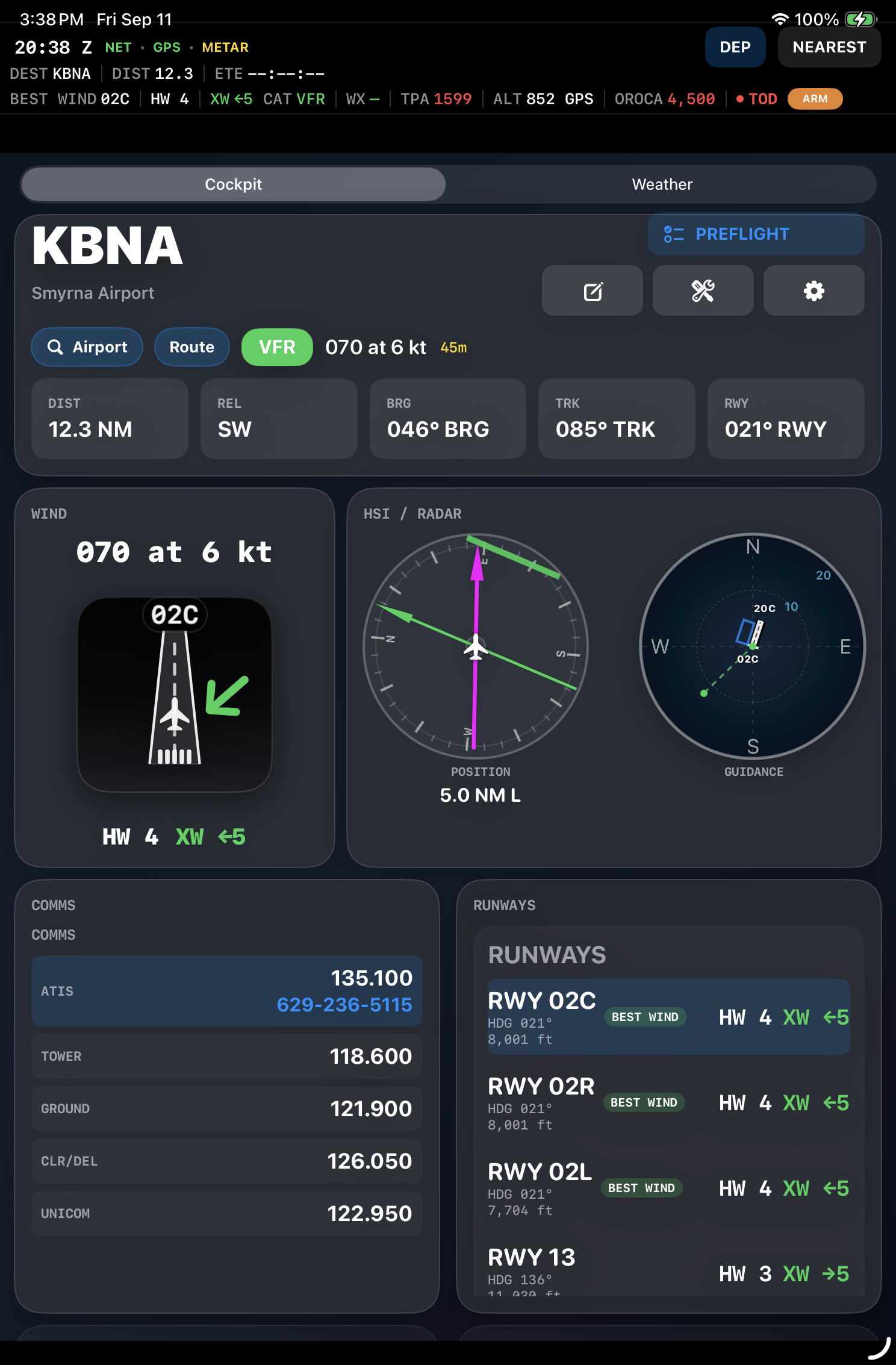 Flight Cue cockpit awareness on iPad